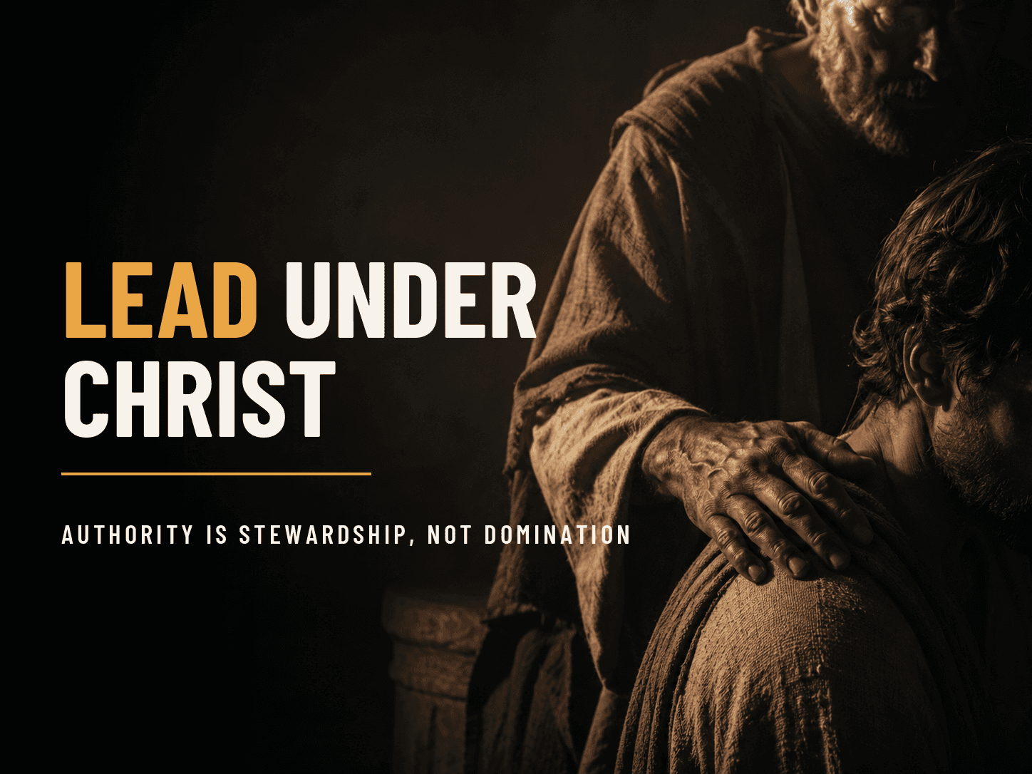 Title card for the post "Lead Under Christ: Authority Is Stewardship, Not Domination" from the Stand Firm Nicaea series.